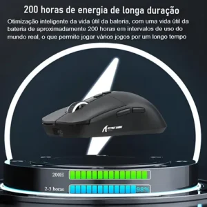 Mouse Gamer X11 Attack Shark Tri Mode 22000dpi Paw3311 Dock Cor Preto - Imagem 2