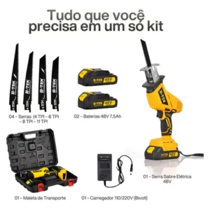 Serra Sabre Bateria 48v Sem Fio Cortar Boi Corta Carne Ossos 3000w Elétrica Profissional Portátil Ferramenta Corte Açougue - Imagem 7