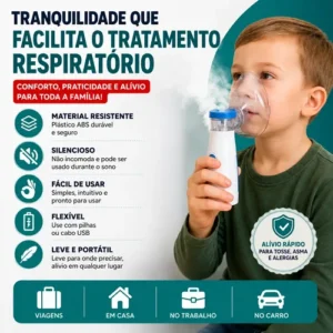 Inalador Nebulizador Portatil Aparelho Inalação Silencioso - Imagem 5