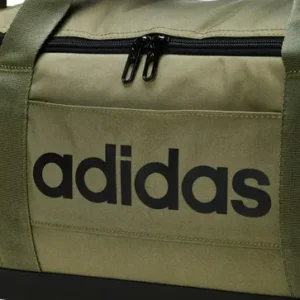Mala Duffel Pequena Linear Feminino E Masculino adidas Cor Olive Strata / Black Desenho do tecido Liso - Imagem 3