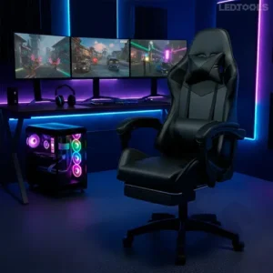 Cadeira Gamer Jogos Escritório Ergonômica Giratória 360 Luxo Cor Preto - Imagem 10