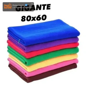 Panos Chão Microfibra Gigante Kit 6 Un 80x60cm Frete Grátis - Imagem 1