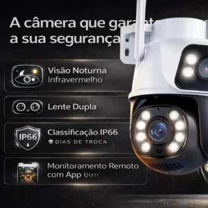 Câmera de Segurança Wi-Fi iCSee/Yoosee A28B 4K Dupla Lente Visão Noturna Colorida Full Hd Externa Prova D'água Ip66 Sensor Movimento Woosh - Imagem 2