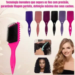 Escova Gringa Fitagem Raquete Cabelo Cacheado Definidora Modeladora Cacho Profissional Mariazinha - Imagem 4