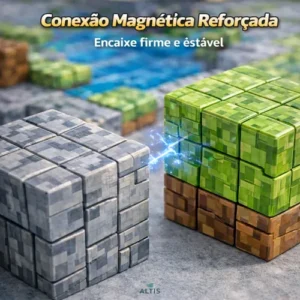 Kit 100 Blocos Magnéticos De Montar Construção Brinquedo - Imagem 4