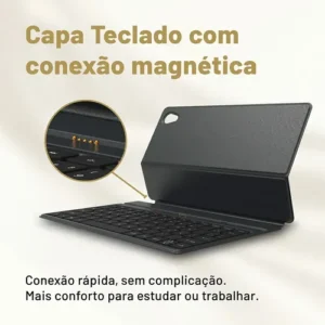 Tablet VAIO TL10 8GB 128GB Octa-Core, Tela 10.4” 2K, 4G WiFi, Câmera 8MP + Selfie 5MP, 7000mAh, Android 13, com Teclado de Conexão Inteligente – Preto - Imagem 11