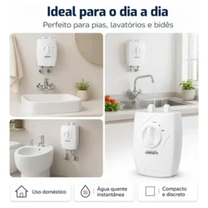 Aquecedor de Água Elétrico Lorenzetti Versátil 3 Temperaturas Branco 220V 5500W - Imagem 6