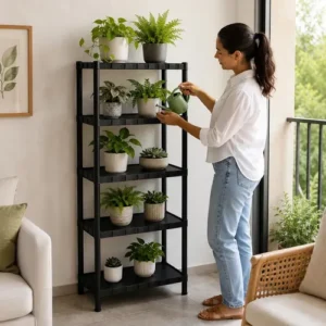 Estante Plastica Modular 5 Prateleiras Multiuso Organizadora Preta - Marianopole - Imagem 7