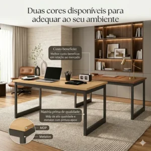 Mesa Escritório Industrial 150x60 Reforçado Ferro Homeoffice - Imagem 8