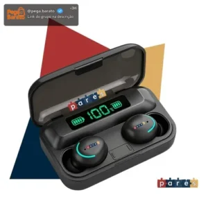 Fone De Ouvido Sem Fio Bluetooth F9-5 Pares Som Imersivo Powerbank Moderno Bateria Longa Duração Academia Compativel Com Todos Celulares - Imagem 1