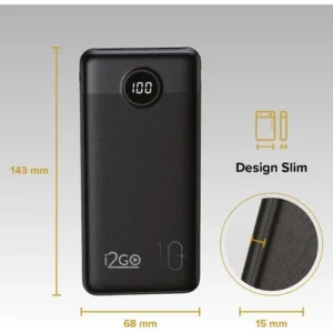 Carregador Portátil Power Bank Turbo i2GO 10000mah 20w Com Display Digital - Imagem 10