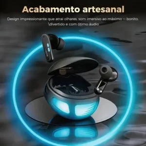 Fone De Ouvido Eletro Mex Sem Fio Série 44 Bluetooth 6.0 ,estojo Led Estilo Gamer, Som Potente + Até 7h De Bateria Earphone Pare, Funcionalidade De Tradução Por Ia, Jogos, Esportes, Fitness Branco - Imagem 11