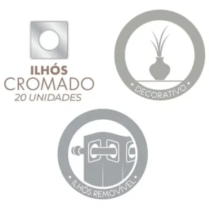 Cortina Blackout com voil para quarto e sala tamanho 4,00 x 2,70 na cor Branco Gelo - Imagem 5
