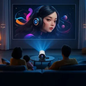 Projetor 4K Android 11 WiFi Bluetooth Hy-300 Vlx Brilho 8000lm - Imagem 4