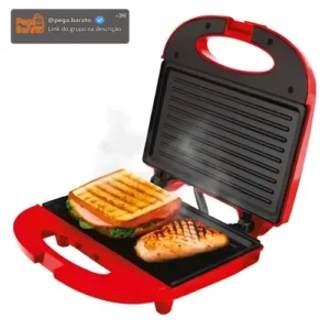 Sanduicheira E Grill 2 Em 1 Cor Vermelho Kian - Imagem 1