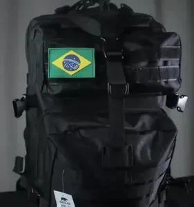 Mochila Tática Militar 50l Masculina Reforçada Impermeável Viagem Camping Pesca Com Patch Bandeira Brasil Bagear - Imagem 2