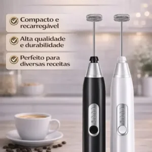 Mini Mixer Misturador De Bebidas Elétrico 2 Em 1 Portátil Recarregável Mexedor De Ovos Whey Leite Café Espuma Shake Drinks Capuccino Suco Comica - Imagem 3