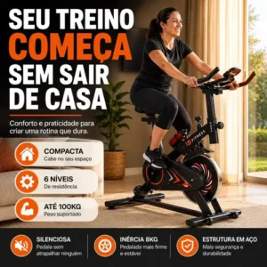 Bicicleta Ergométrica Spinning ITS Fitness Q5 com Roda de Inércia 8 kg e 6 Níveis de Resistência - Imagem 8