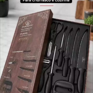 Jogo Facas Cozinha Chef Aço Inoxidável Kit 8 Peças Premium - Imagem 2