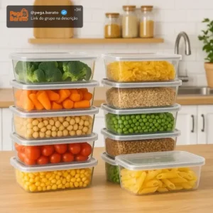 Kit 10 Potes 500ml Bpa Free Freezer Microondas Reutilizável - Imagem 1