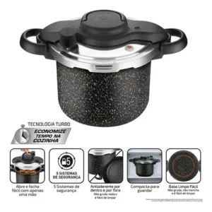 Panela De Pressão Rochedo Clipso Stone Pro 4,5l - Imagem 3