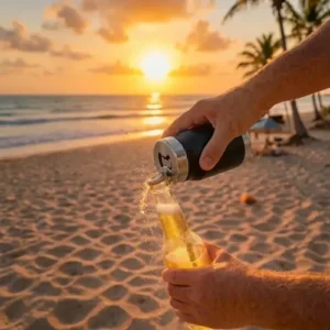 Copo Térmico Porta Garrafa Térmica Latinha 420ml Para Cerveja Refrigerante Long Neck Inox Isolamento Térmico Parede Dupla Para Praia Churrasco Camping Alta Durabilidade - Sayonara - Imagem 7