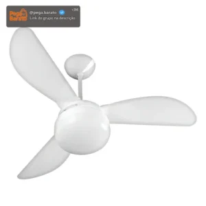 Ventilador De Teto Ventisol Fênix E-27 Branco 130w Com 3 Pás De Plástico, 960 mm De Diâmetro - Imagem 1