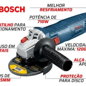 Esmerilhadeira Lixadeira Gws 710w Bosch Cor Azul 60hz - Imagem 3