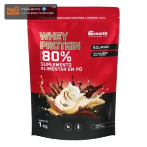 Whey Protein Concentrado 1kg Growth Supplements - Capuccino - Imagem 1