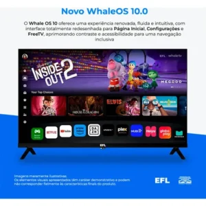 Smart TV 43" LED, Full HD, Ultrafina, Sem bordas, 3 HDMI 2 USB, Controle remoto multifuncional, Wifi, Bluetooth - EFL 43SX800FD - Imagem 3
