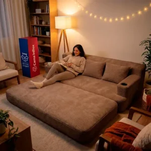 Sofá Cama Nami. 1,88m Xpand Tech Tecido Velourê Cama Inbox - Imagem 9