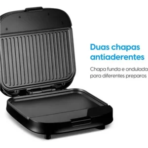 Sanduicheira Duo Time 800w Antiaderente Preta Elgin Preto - Imagem 6