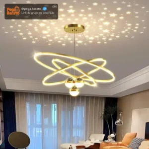 Pendente Luminárias Led Teto Modernas, Lustre Para Sala 60w - Imagem 1