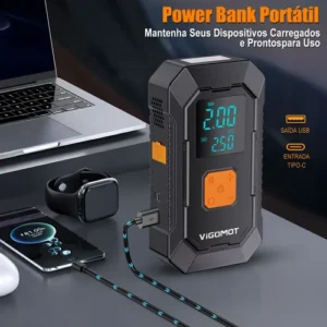Auxiliar Partida Portátil Veicular Compressor Ar Emergência - Imagem 5