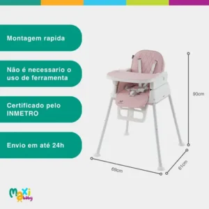 Cadeira De Alimentação Infantil 3 Em 1 Harmony Maxi Baby - Cinza - Imagem 9