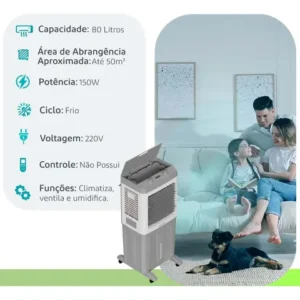 Climatizador Industrial Nacional Ventisol 80 L 150w Cor Branco E Cinza - Imagem 4