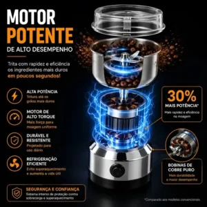 Moedor De Café Elétrico Triturador De Grãos Sementes Temperos Especiarias Pimenta Sal Grosso Ervas Castanhas Alho Café Inox Multifuncional Alta Potência Moagem Rápida Uso Doméstico Black Raipe - Imagem 4