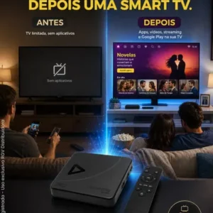 Smart Box 4K Android Tv Transforme Sua Tv Em Smart 2 Gb RAM 16 GB de Armazenamento Android Netflix Prime Video Play Store - Imagem 8