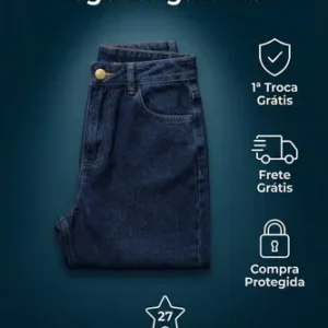 Calça Jeans Wide Leg Feminina Cintura Alta Sem Lycra Stillge - Imagem 9