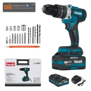 Parafusadeira Furadeira Impacto 13mm Brushless 21v 2 Bateria - Imagem 1
