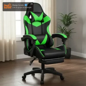 Cadeira Gamer Jogos Escritório Ergonômica Giratória 360 Luxo Cor Verde - Imagem 1
