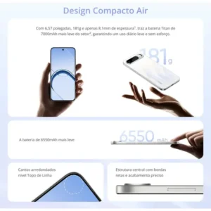 Smartphone Celular Realme 16 5g 256gb 12gb Ram Dual Sim Câmera De 50mp Lumacolor Image Espelho para Selfies Bateria 6550mah Impermeável Ip69 Pro 4200nit Amoled Branco - Imagem 10
