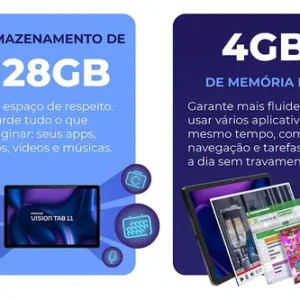 Tablet Positivo Vision Tab 11 Caneta E Capa 4g 11 128gb Preto - Imagem 5
