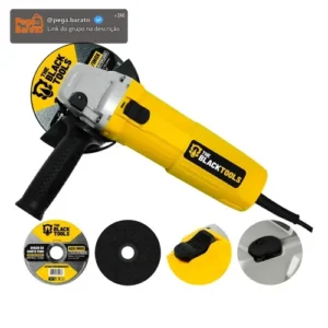 Esmerilhadeira Lixadeira Angular 4.1/2 11000rpm 780w The Black Tools Cor Amarelo Com 2 Discos De Corte - Imagem 1