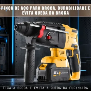 Martelete Perfurador Rompedor Rotativo 2 Baterias Profission - Imagem 6