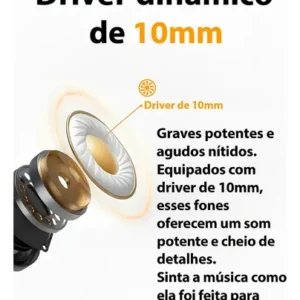Fone Qcy Buds T43 Bluetooth 5.3 Enc IPX4 Cor Preto - Imagem 5