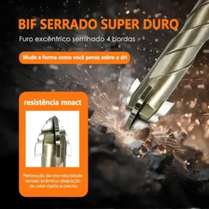 Kit 14 Brocas Excêntrica Serrilhada Ponta Cruzada Tungstênio - Imagem 3