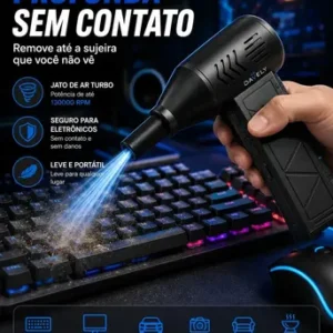 Mini Ventilador Soprador Ar Turbo 130000rpm Assoprador Sem Fio Recarregável Usb 3 Níveis Jato Forte Portátil Multiuso Limpeza Teclado Carro Acende Churrasqueira Marca Davely - Imagem 6