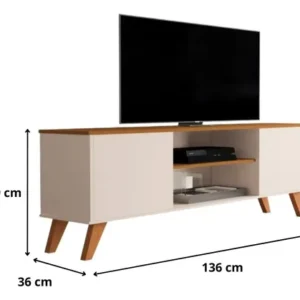 Rack Sala Estante Tv 58 Polegadas Home Bancada Helena - Imagem 8