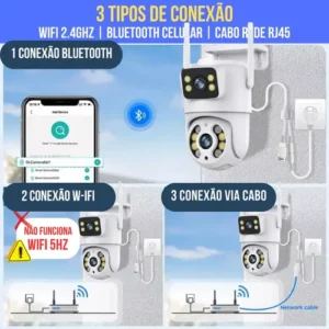 Câmera Dupla Segurança Ip Wifi Externa Lente 6mp App Yoosee - Imagem 4